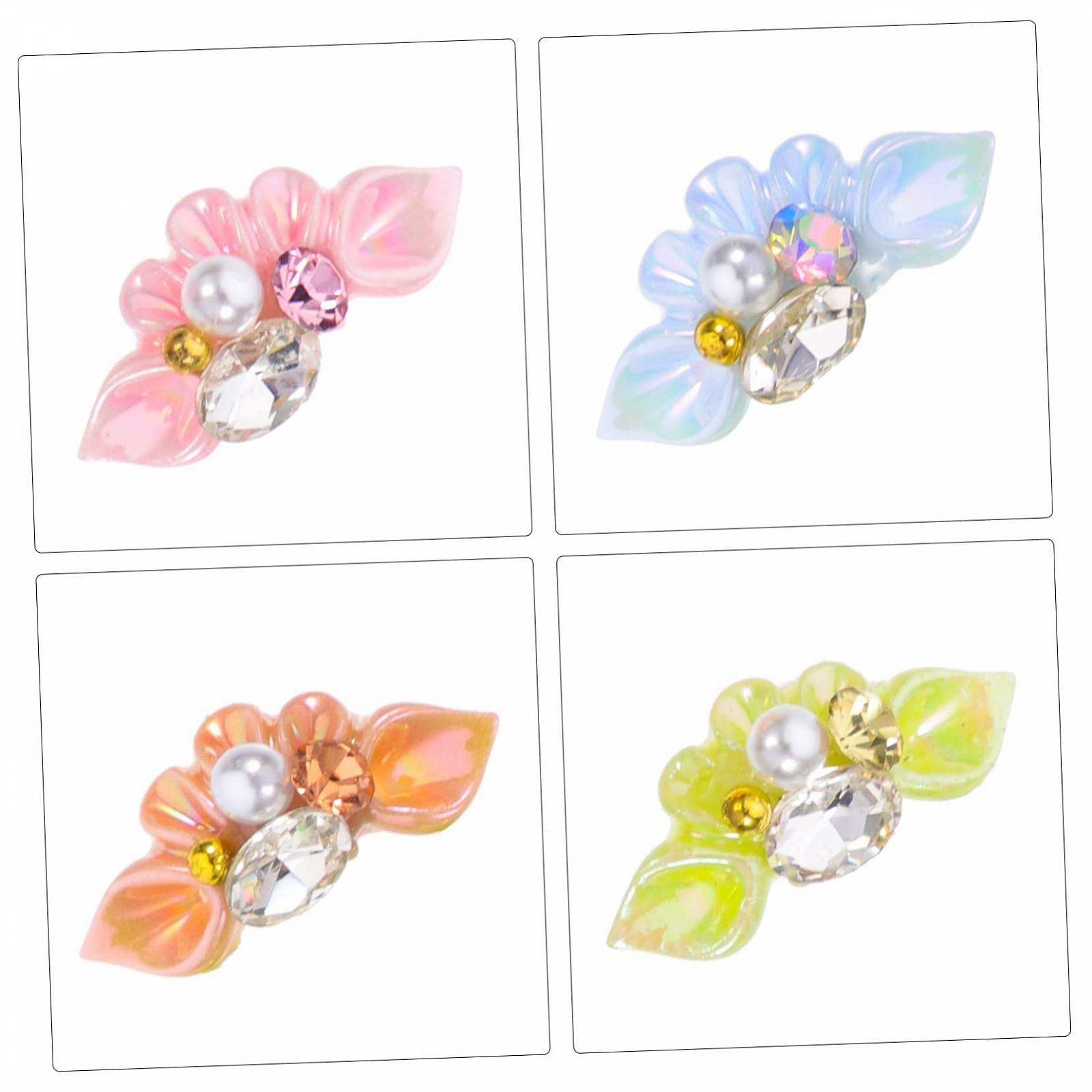 Набор 20 шт. Аксессуары для ногтей Стразы для ногтей Цветочные украшения для ногтей Подвески для акриловых ногтей Смола, фото №9