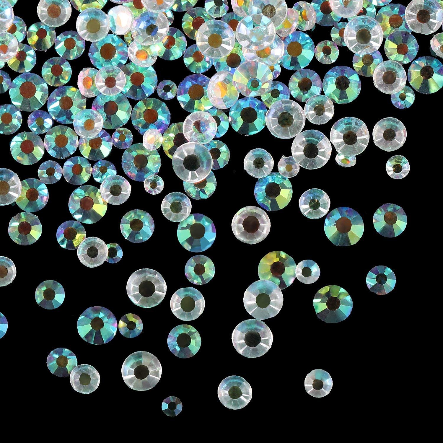 Стрази Круглі для нігтів, скло, 345різнокольорові, фото №2