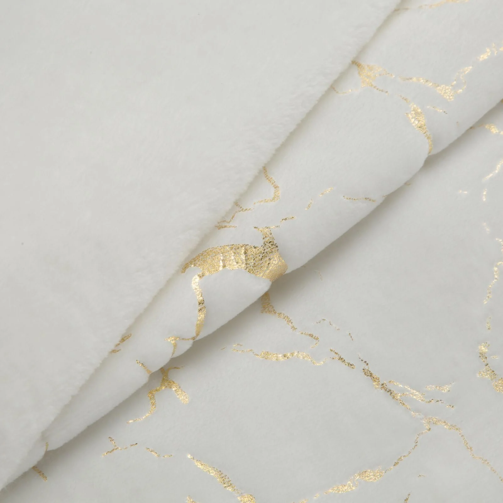 Покривало Мікрофібра Cuddly Glamo Золотий Мармур 150 x 200 см Білий, фото №5