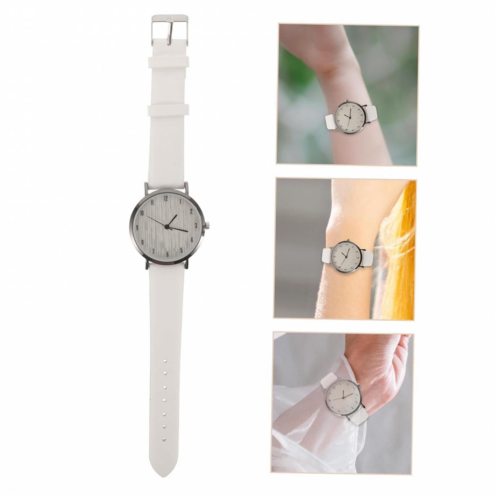 Жіночий наручний годинник OATIPHO, тонкий шкіряний ремінець, дерев'яна текстура, фото №7