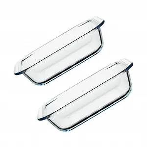 Набор стеклянных форм для запекания Amosfun 2 шт., квадратные, для пиццы и риса, термостойкие - Фото 1