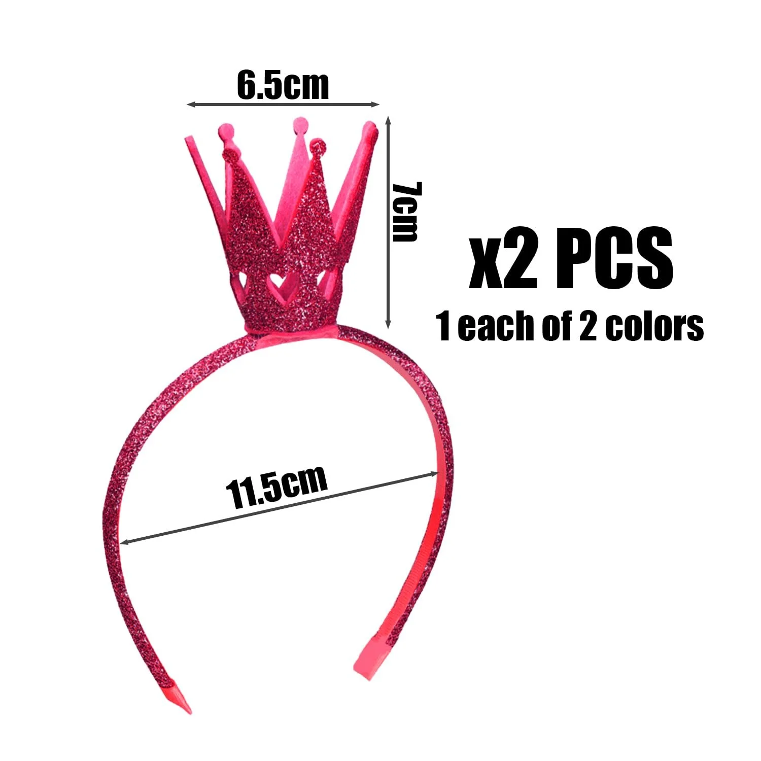 Обруч корона, Золотой блестящий, Красный блестящий, фото №2