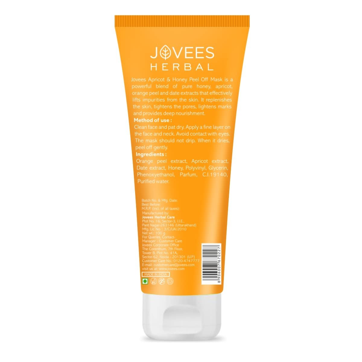 Маска для обличчя Jovees Apricot & Honey Peel Off 100г, фото №2