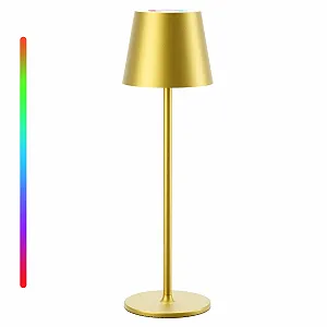 Настільна лампа Qsky Wireless Dimmable LED Battery 3000 K + RGB Алюмінієва IP54 Золотиста (1 шт.) - Фото 1