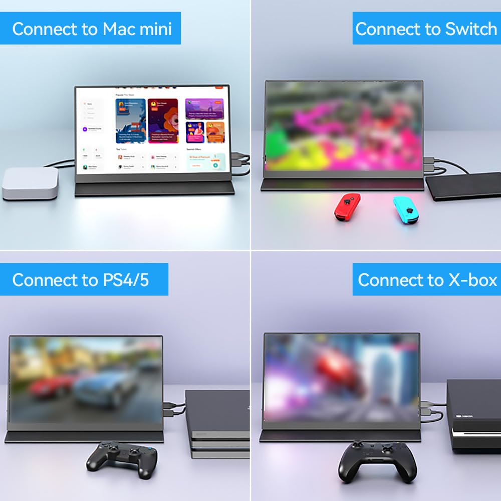 Монитор Docooler Portable 15 дюймов FHD1080P IPS с встроенными динамиками, фото №5