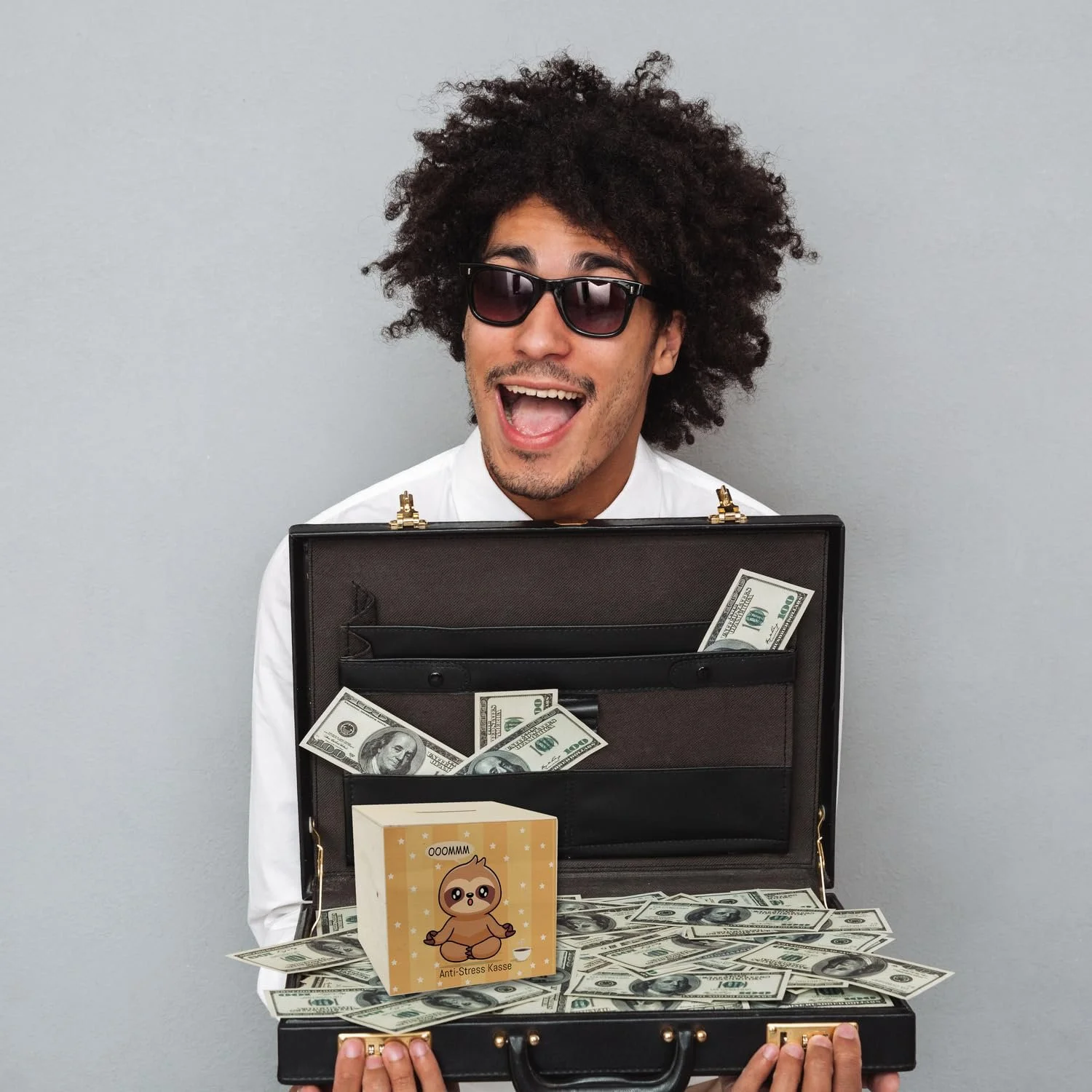 Скарбничка Лінивець дерев'яна Антистрес Йога, фото №5