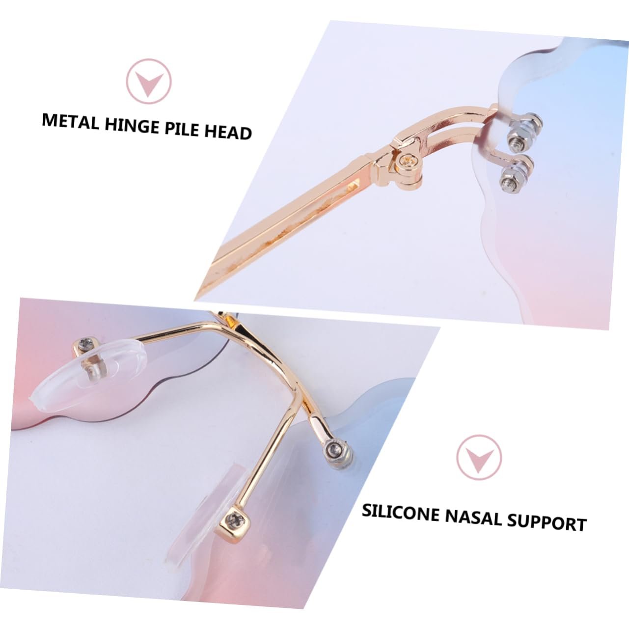 Сонцезахисні окуляри PACKOVE 3 шт. Великі жіночі модні Безрамкові металеві, фото №3