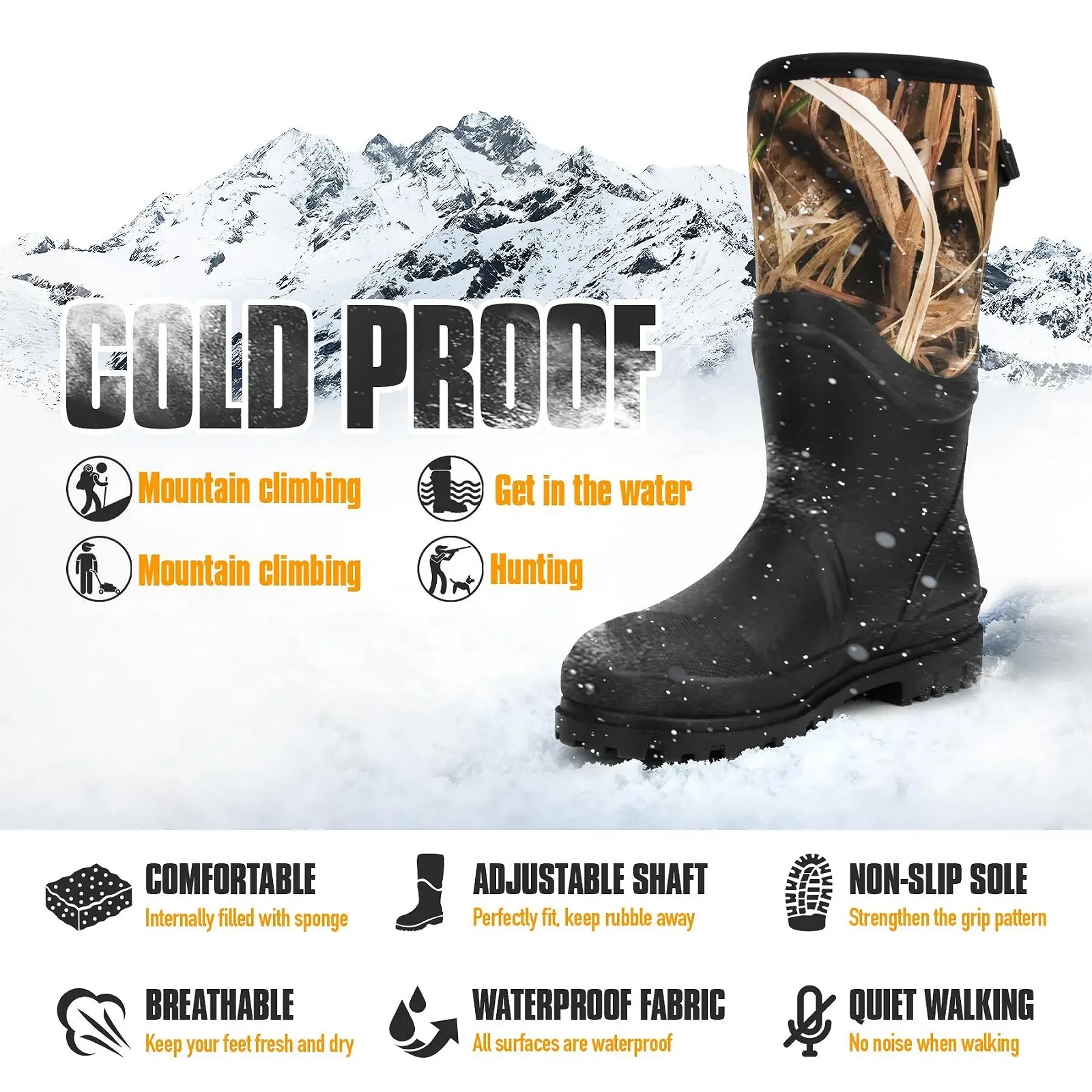 Чоботи Wellington GUGULUZA Неопренові Утеплені для Чоловіків, фото №3