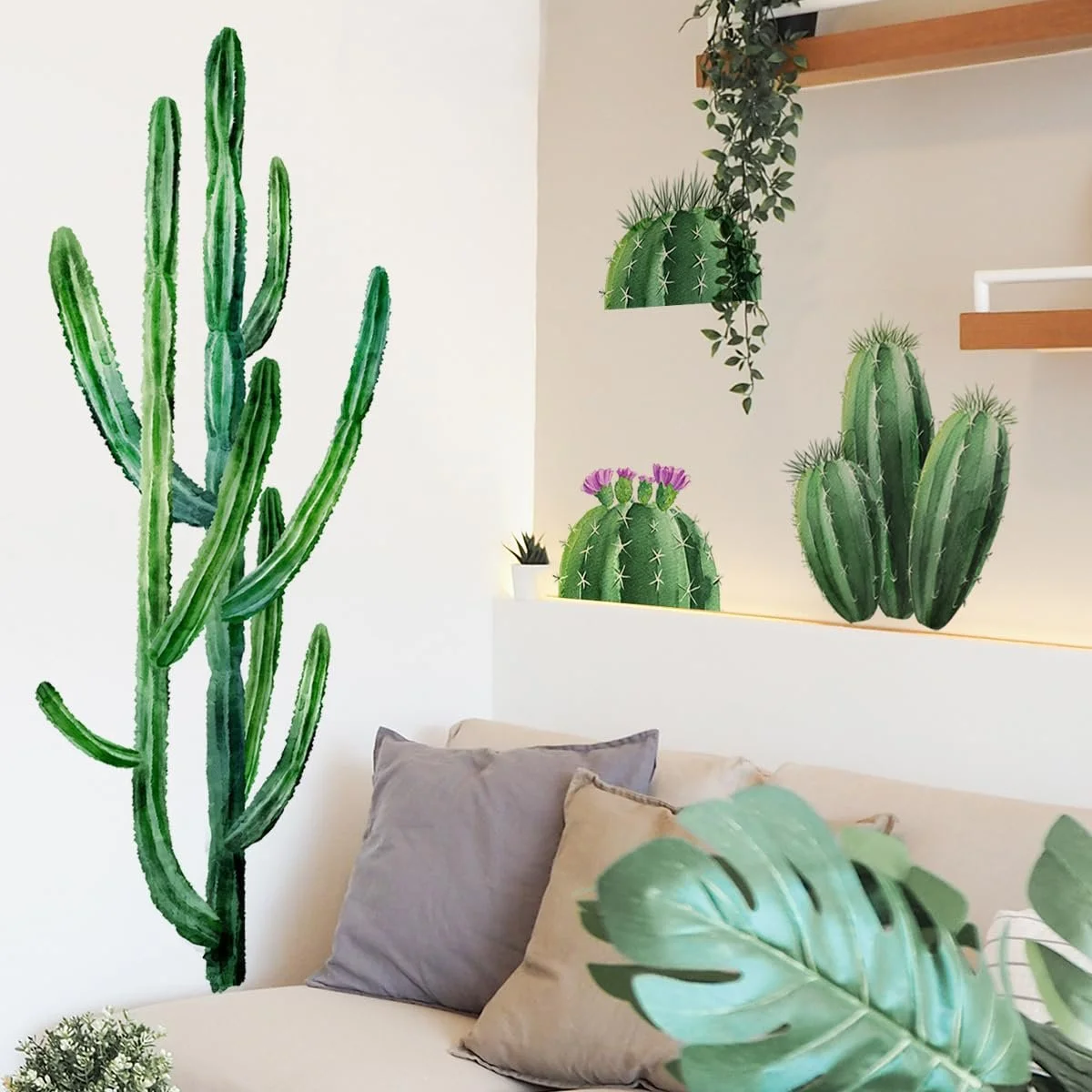Наклейка на стіну Runtoo Cactus Green Plants Зелені рослини, фото №3