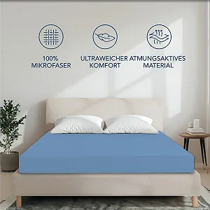Простыня на резинке Dreamzie 80 x 200 см, микрофибра, голубой Coelin synthetic.ua - Фото 1