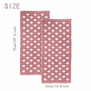 Набір рушників Lacomfy Heart Pattern 100% Cotton 2 шт 33x73 cm Pink synthetic.ua - Фото 1