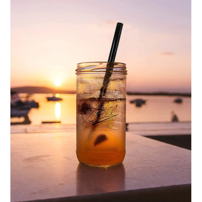 Банка Ball Mason Jars с деревянной крышкой и трубочкой 750 мл, фото №6