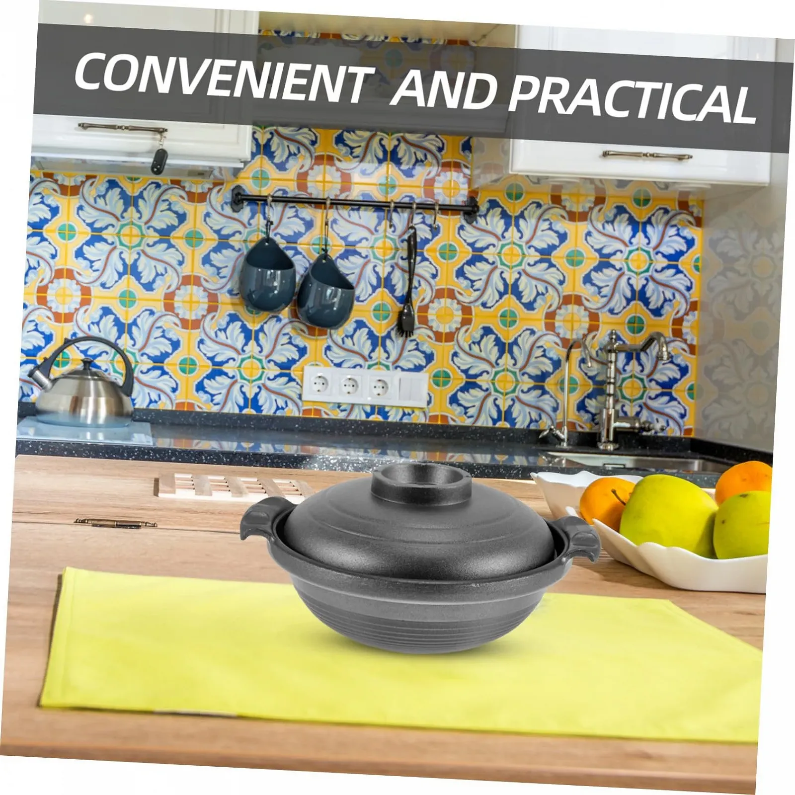 Каструля INOOMP керамічна з кришкою багатофункціональна для плити, фото №7