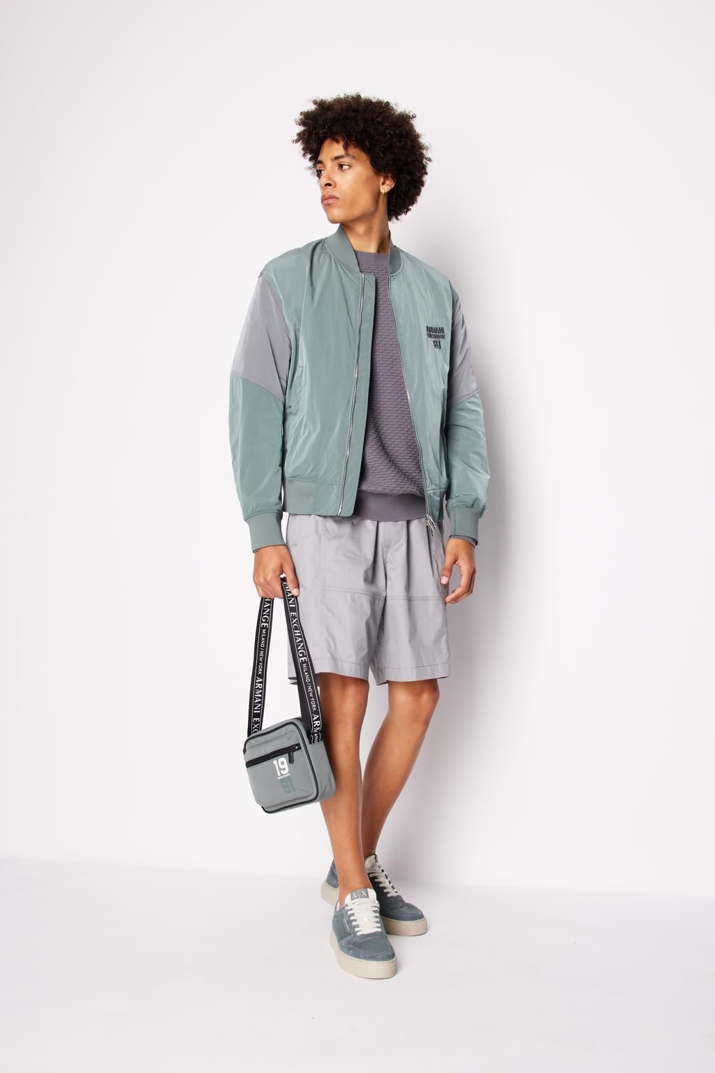 Джемпер чоловічий Armani Exchange з круглим вирізом, манжетами на рукавах, фото №4
