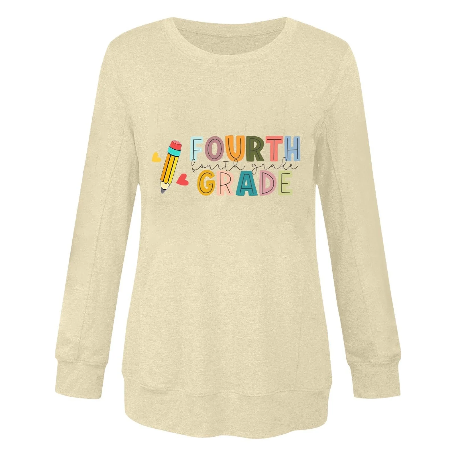 Женский свитшот Однотонный Легкий Классический крой Графическая футболка для учителя, для кемпинга, активного отдыха, путешествий и пеших прогулок, фото №2