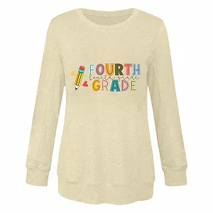 Женский свитшот Однотонный Легкий Классический крой Графическая футболка для учителя, для кемпинга, активного отдыха, путешествий и пеших прогулок synthetic.ua - Фото 1