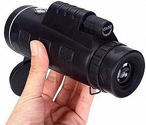 Телескопічний бінокль CAZARU 40 x 60 портативний з HD Dual Focus Optical Prism Monocular Telescope з Tripod чорний - Фото 1