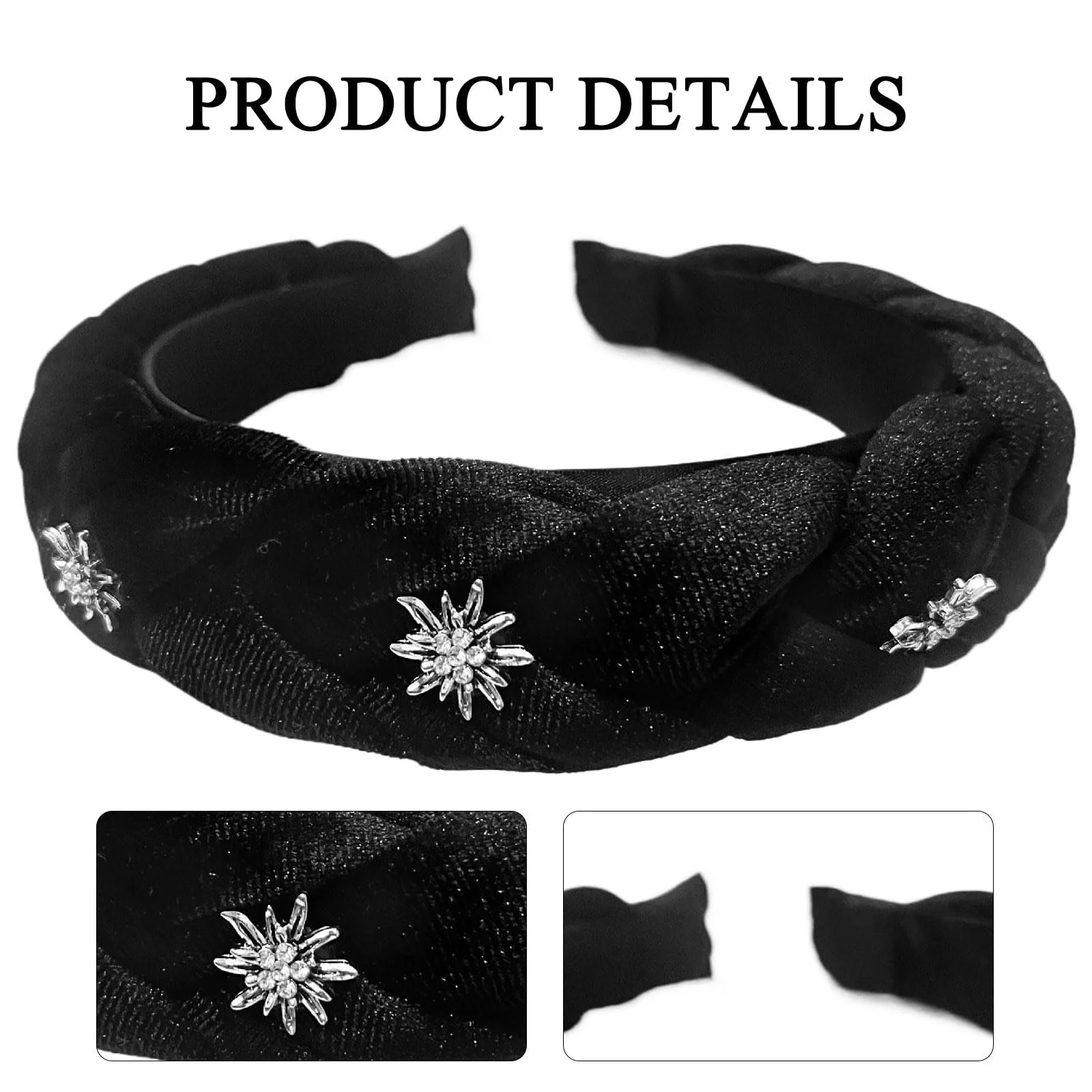 Обруч Бархатный Черный, фото №3