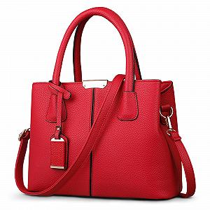 Сумка POSSOBAG з верхньою ручкою, жіноча, легка, велика, з модними прикрасами, на плече, для подорожей, повсякденна, для покупок, з ПУ шкіри, червона - Фото 1