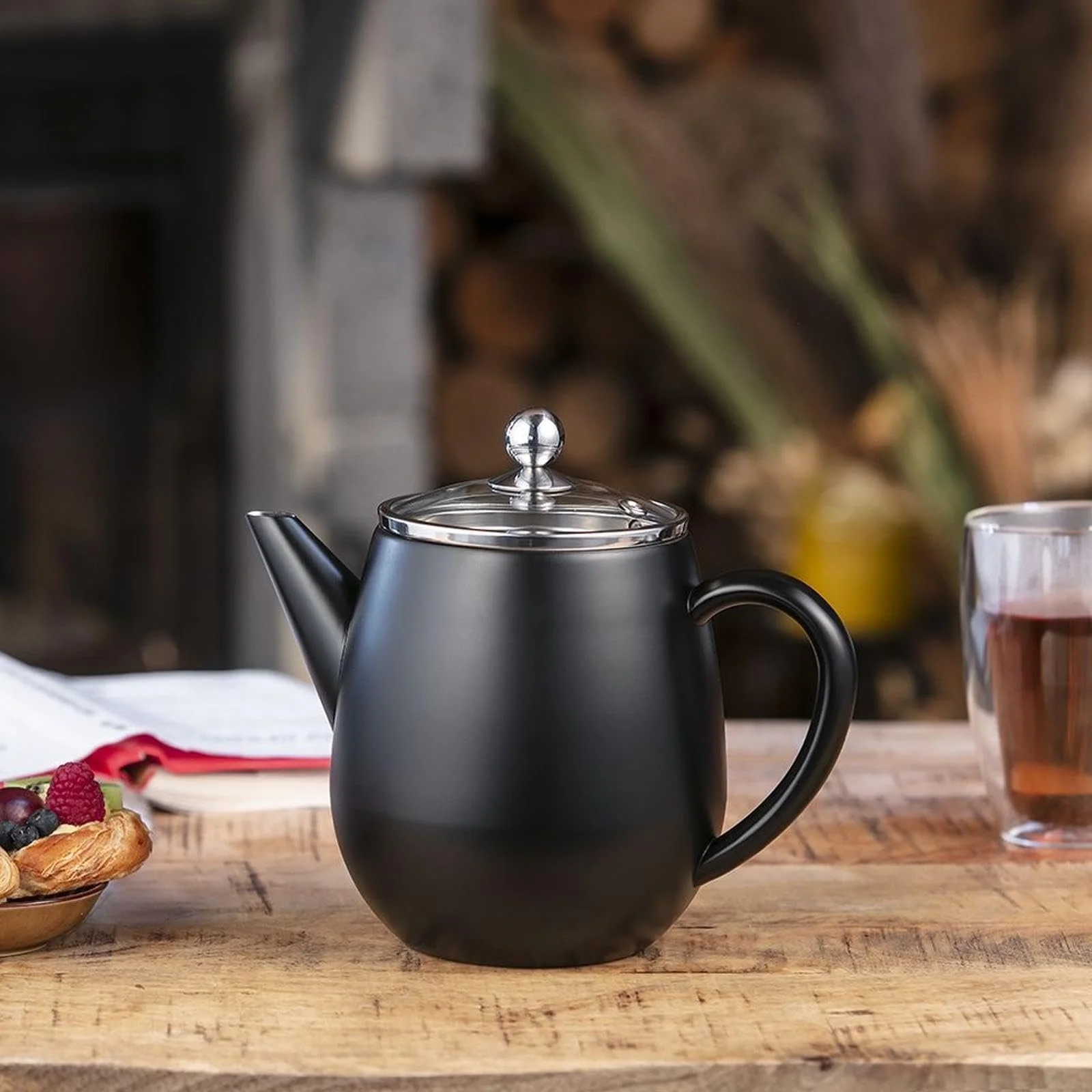 Чайник-заварник Подвійні стінки Mini 0,5 літра Чорний, фото №7