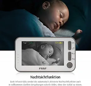 Детская видеоняня с монитором 4.3'' reer BabyCam L Wi-Fi Белый synthetic.ua - Фото 1