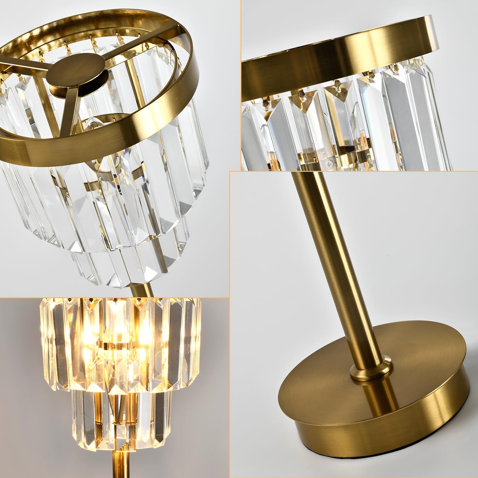 Настільна лампа LQWELL Modern Minimalist Crystal E14 Золотистий, фото №4