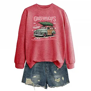 Женский Свитшот MLZHAN Griswold's Tree Farm с Графикой Рождественской Елки, Длинный Рукав, Пуловер, Harajuku Фестивальный synthetic.ua - Фото 1