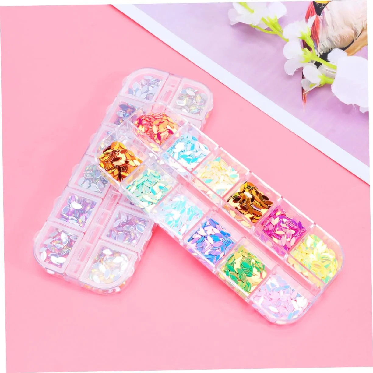 Блестки для ногтей Набор для маникюра Аппликации Украшения Набор ювелирных изделий Материал Лошадиный глаз 8 коробок, фото №9