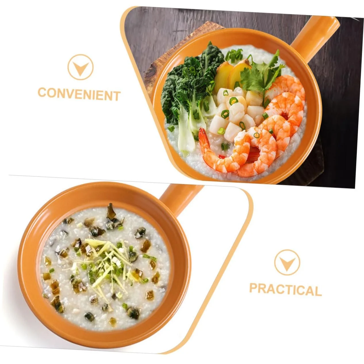 Керамическая кастрюля Abaodam с деревянной ручкой маленькая термостойкая для плиты, фото №3