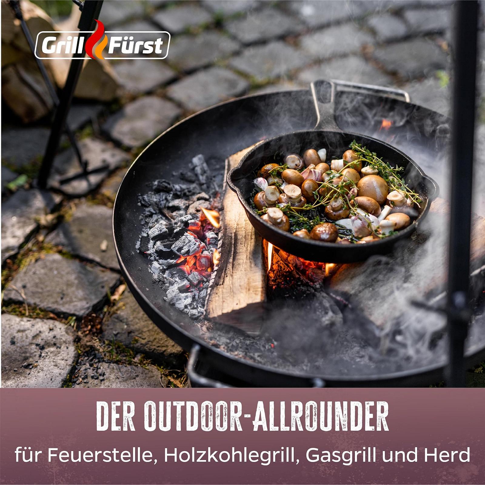Сковорода-гриль Grillfürst чавунна з двома ручками, діаметр 30 см, з високим бортиком, фото №6
