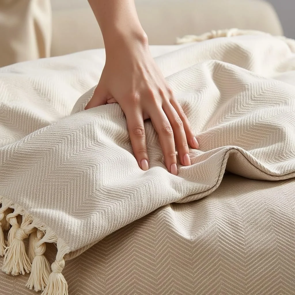 Покрывало BOHORIA Tulum XXL 220 x 240 см Хлопок Натуральный цвет, фото №4