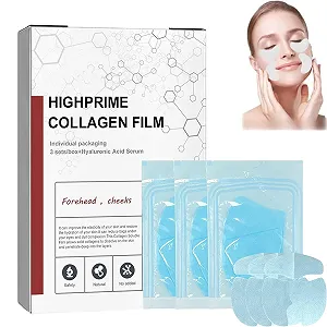 Пленка Растворимого Коллагена Korean Technology - Маска Пленка Растворимого Коллагена Highprime, Пленка с Растворимой Добавкой Коллагена, Предотвращает Появление Мелких Морщин и Защищает Кожу, Антивозрастная Маска для Лица (1 коробка) - Фото 1