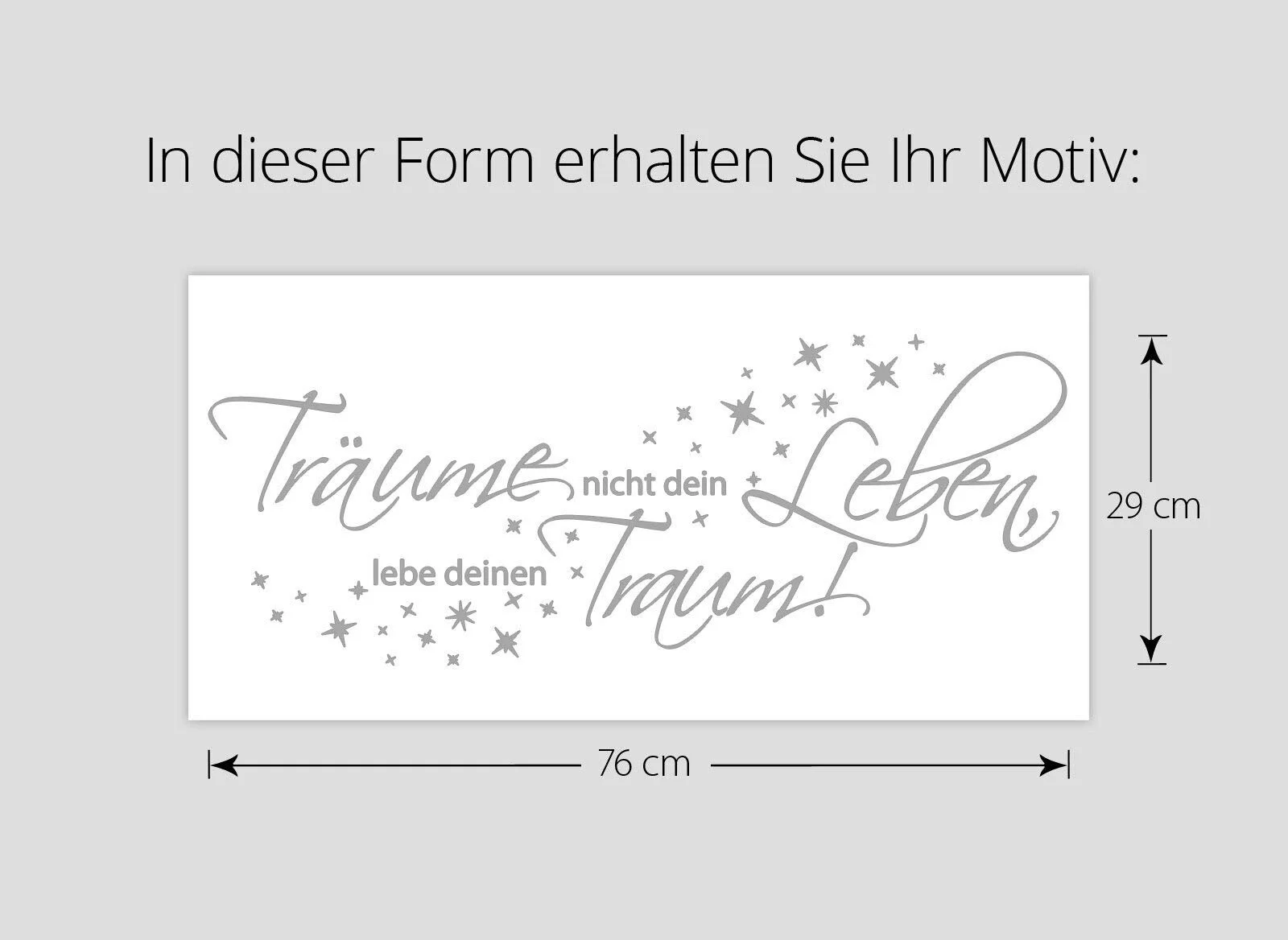 Наклейка на стіну W3478 Träume Nicht Dein Leben 76 x 29 см Чорна, фото №4