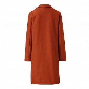 Жіноче пальто зі штучної вовни Елегантне приталене Довге synthetic.ua - Фото 1