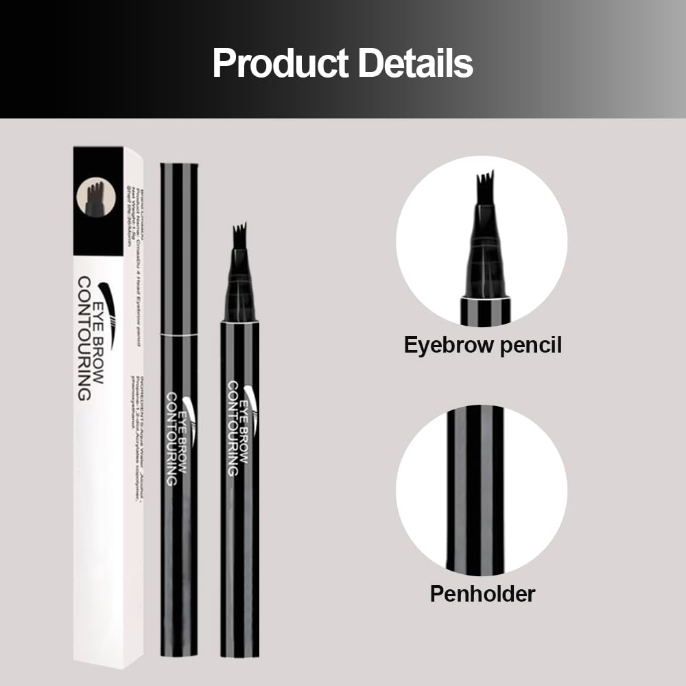 Олівець для брів Micro-fork Tip Brow Pencil Водостійкий Стійкий Темний 4 Мікролеза, фото №3