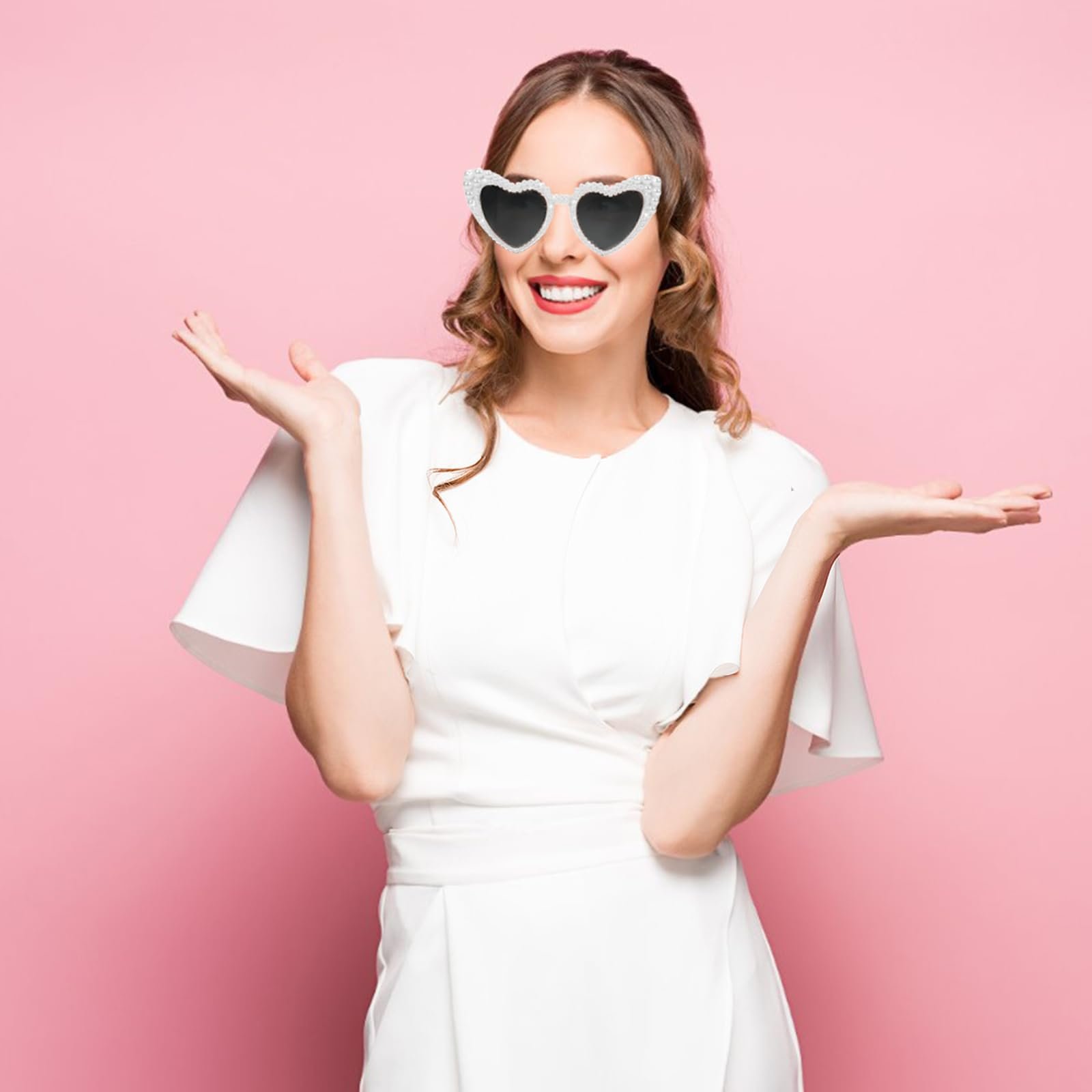 Сонцезахисні Окуляри Серце YUNHENTONG Перламутрові, фото №4