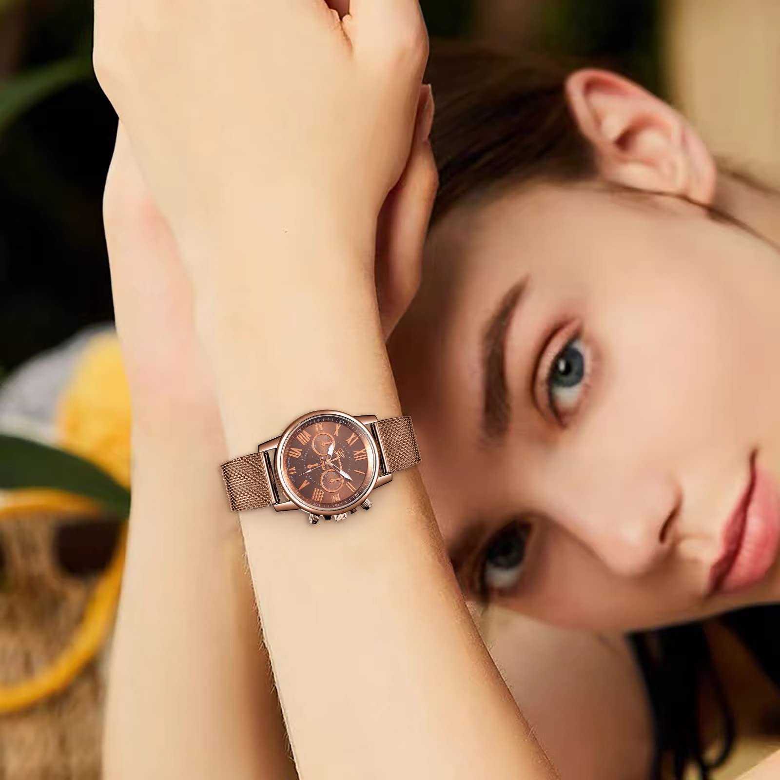 Женские часы Generisch Кварцевый механизм Сетчатый ремешок ПВХ, фото №6