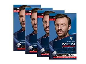 Купити Фарба для волосся Men Perfect Anti-Grey Tint Gel 70 Темно-коричневий (4 x 80 мл) - Фото 1 Фарба для волосся Men Perfect Anti-Grey Tint Gel 70 Темно-коричневий (4 x 80 мл) - Фото 1