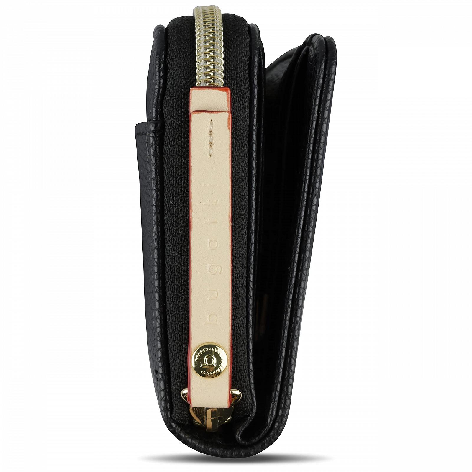 Кошелек женский Bugatti Ella Маленький Zip Around Черный, черный, Элегантный, фото №4