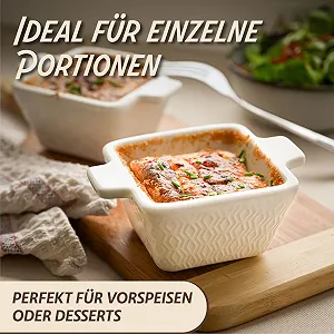 Формы для суфле Praknu набор из 4 шт керамические розовые 280 мл квадратные synthetic.ua - Фото 1