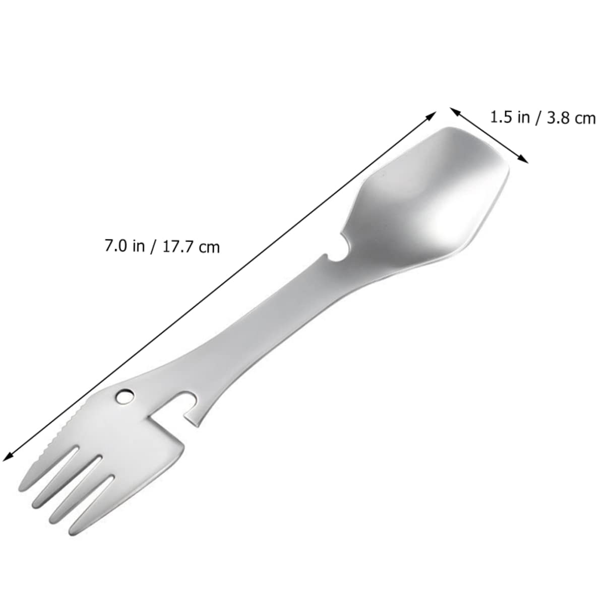 Набір Sosoport Löffel 6 STK Ложка для кемпінгу, Пікніка, Спорк і ніж Кемпінговий посуд із нержавіючої сталі Спорк для кемпінгу, подорожей, з нержавіючої сталі, фото №4