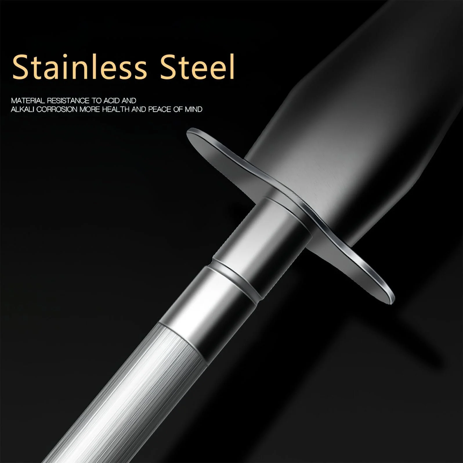 Мусат Toyvian з нержавіючої сталі для кухоних ножів та інструментів Сріблястий, фото №8