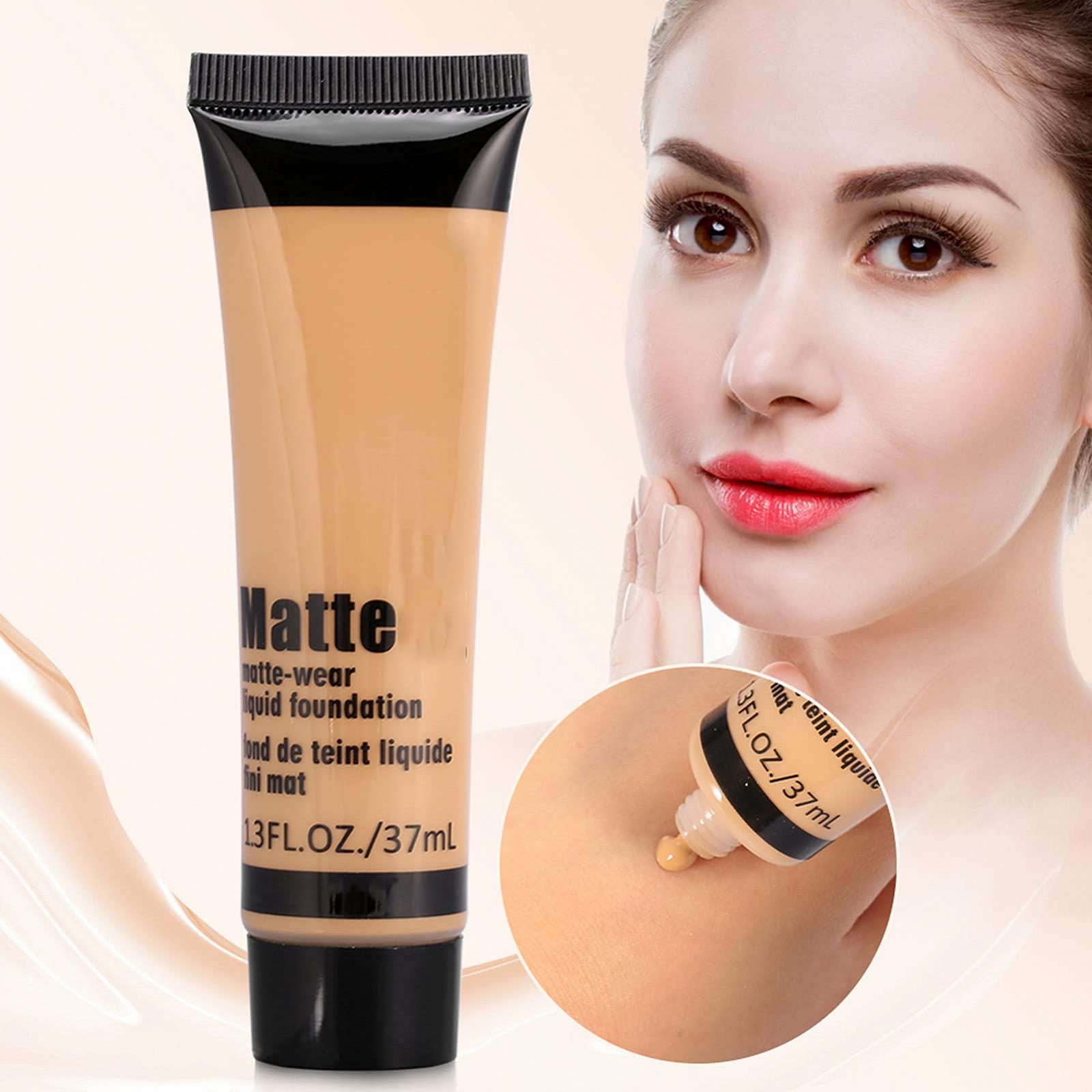Тональний крем Miss Rose Face Liquid Foundation Matte Concealer Sun Block Cream (Beige 5), фото №4