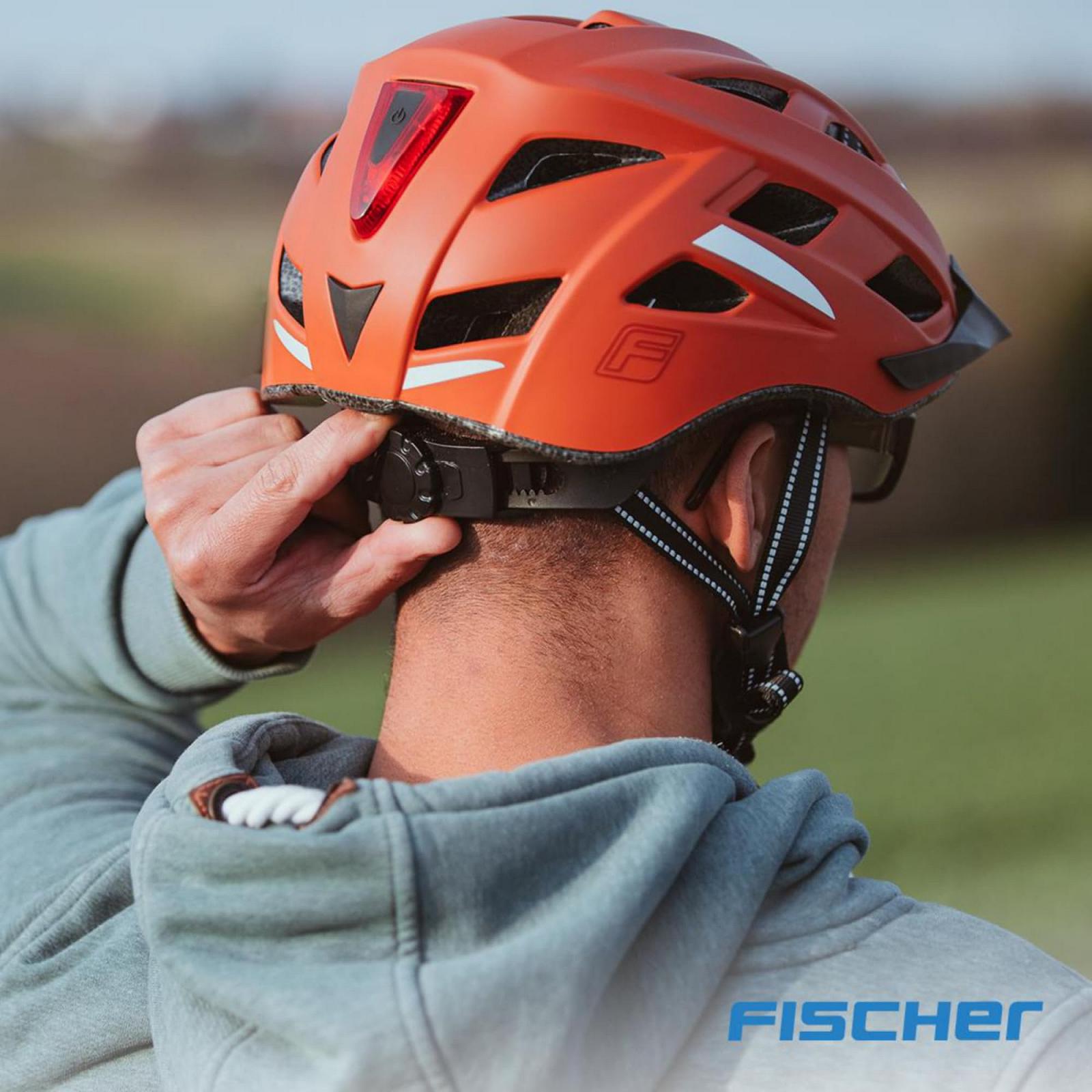 Велосипедный шлем Fischer Urban Plus с LED подсветкой, размер S/M или L/XL, фото №2
