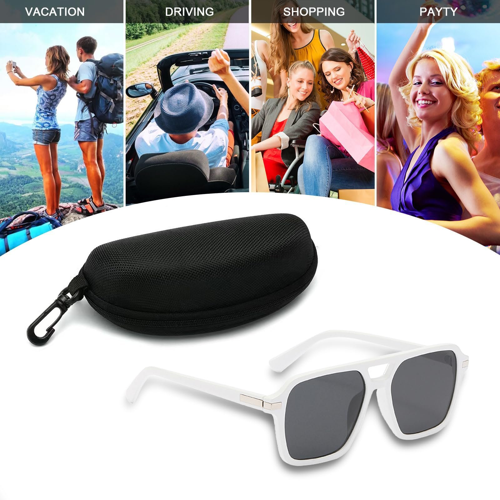 Солнцезащитные очки Ретро AOWVUTS 70-х годов Прямоугольные Модные, фото №6