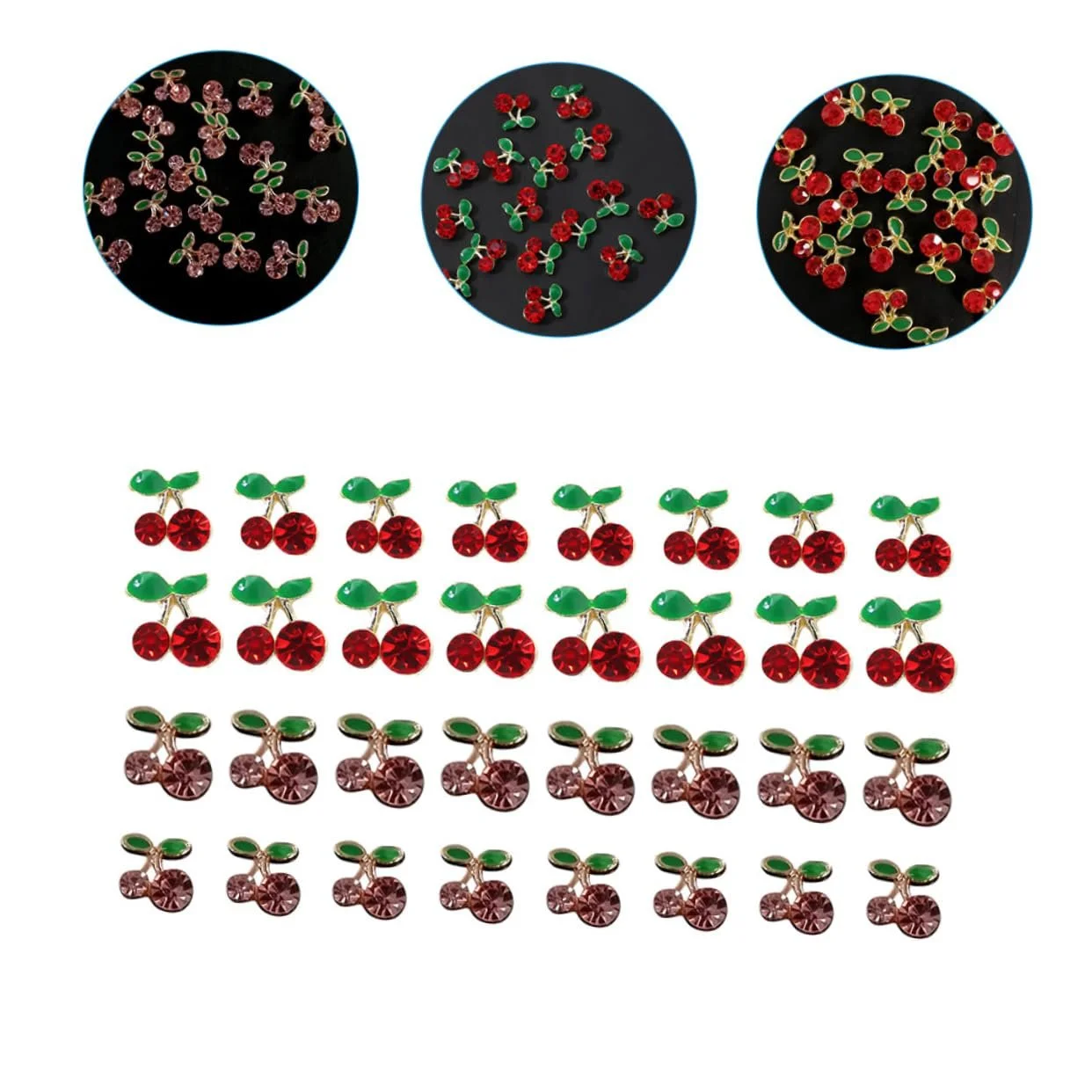 Украшения для ногтей Вишня ABOOFAN 96 шт. Красный, фото №4