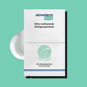 Маска для лица Aknederm Pure Очищающая 12 x 6 мл I С экстрактом лотоса I Матовая маска из фарфоровой глины удаляет кожный жир I Маска для лица против блеска для тщательной очистки - Фото 1