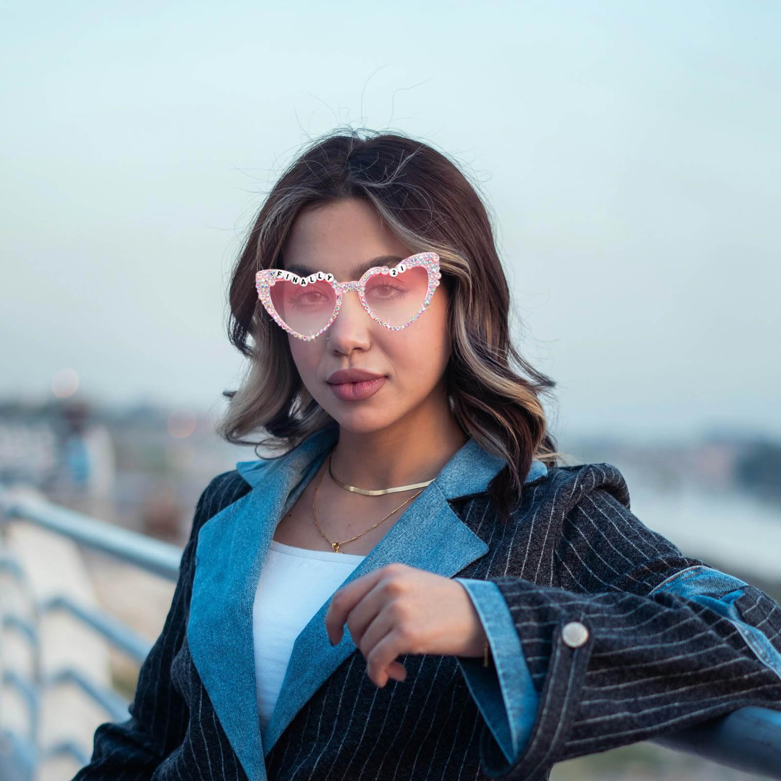 Очки Белые Topfunyy "Наконец 21", фото №4