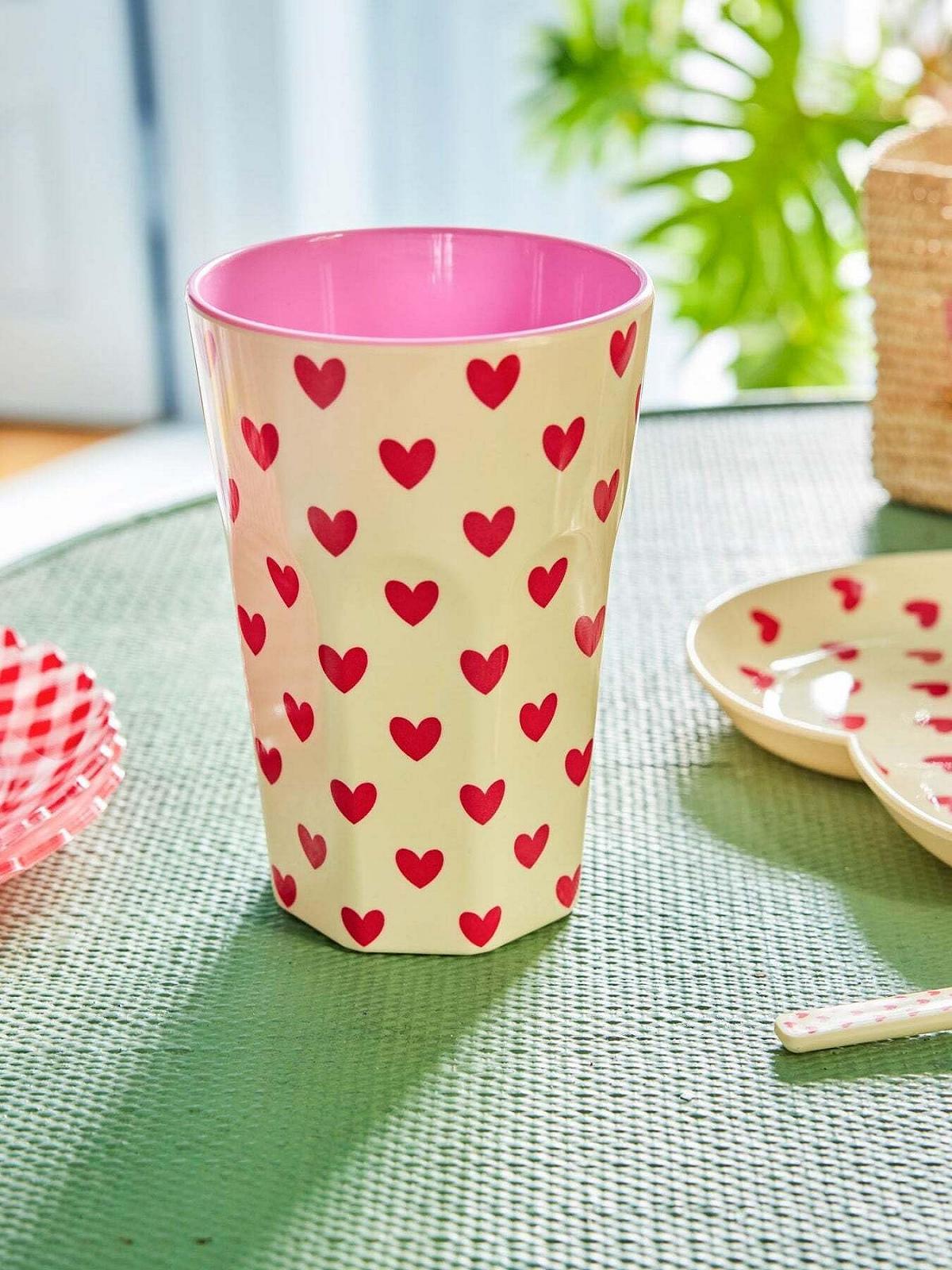 Кружка Rice Melamine, Средняя, Darling Hearts Print, Детская кружка, Кружка для кемпинга, Посуда для кемпинга, Кружка для напитков, Меламиновая посуда, Небьющаяся, Без BPA, 400 мл, фото №2