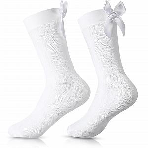 Женские гольфы SATINIOR для карнавала, кружевные чулки с бантом, сетчатые носки для женщин и девочек - Фото 1